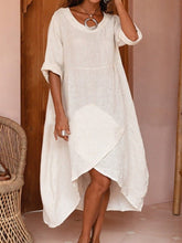 Women's Dresses Round Neck Mid Sleeve Irregular Dress